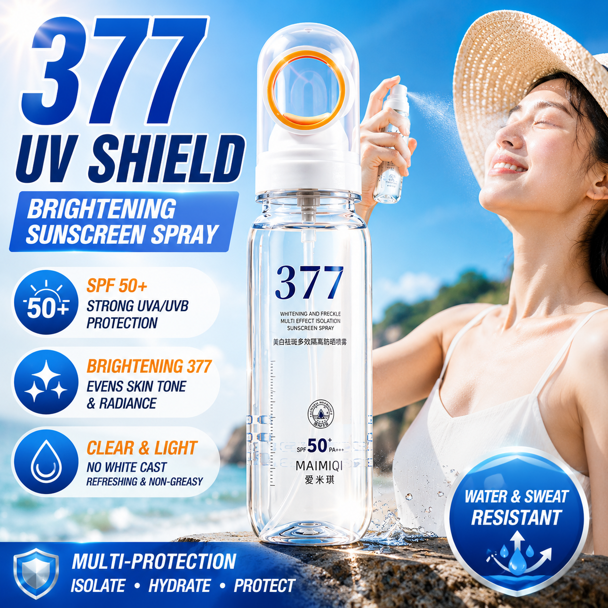 Uv Whitening Kit - 377 Whitening Sunscreen Mist Portable Anti