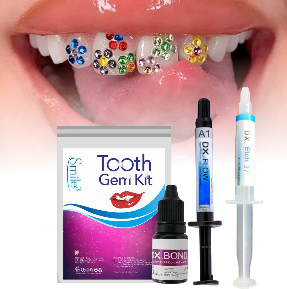 Teeth Whitening Light Kit - HOT Tooth Gem Kit Teeth Decorations