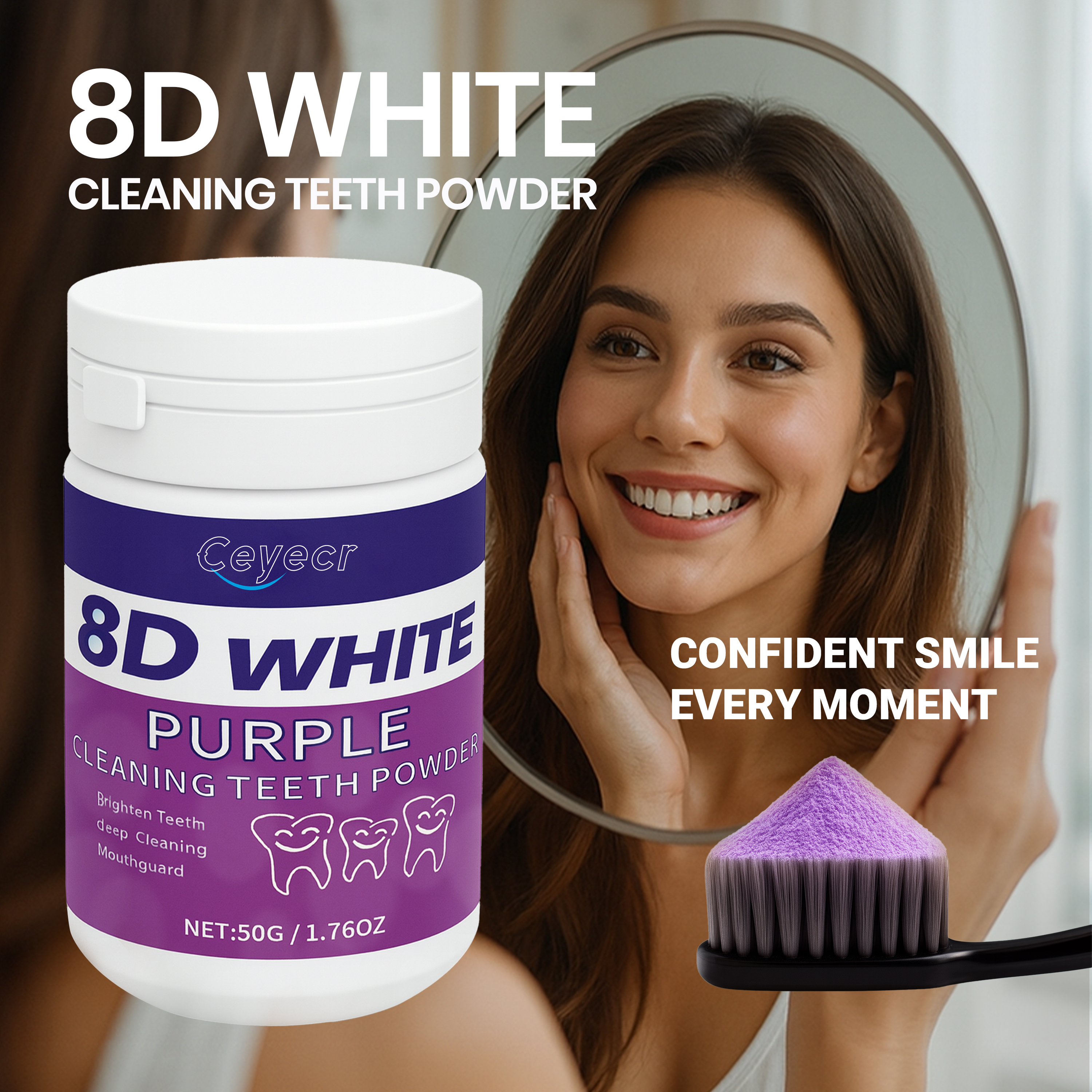 Teeth Whitening Ingredients - 8D white Teeth Whitening Powder, 50g/1.76.Oz