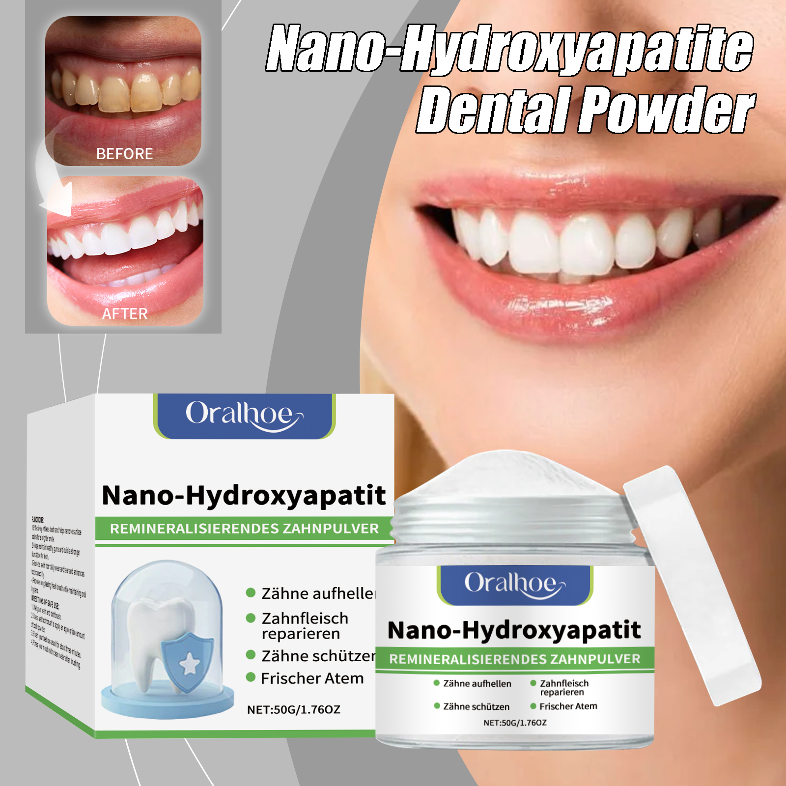 Hydroxyapatite Dental Powder E – обзор и цена Teeth Whitening Xylitol