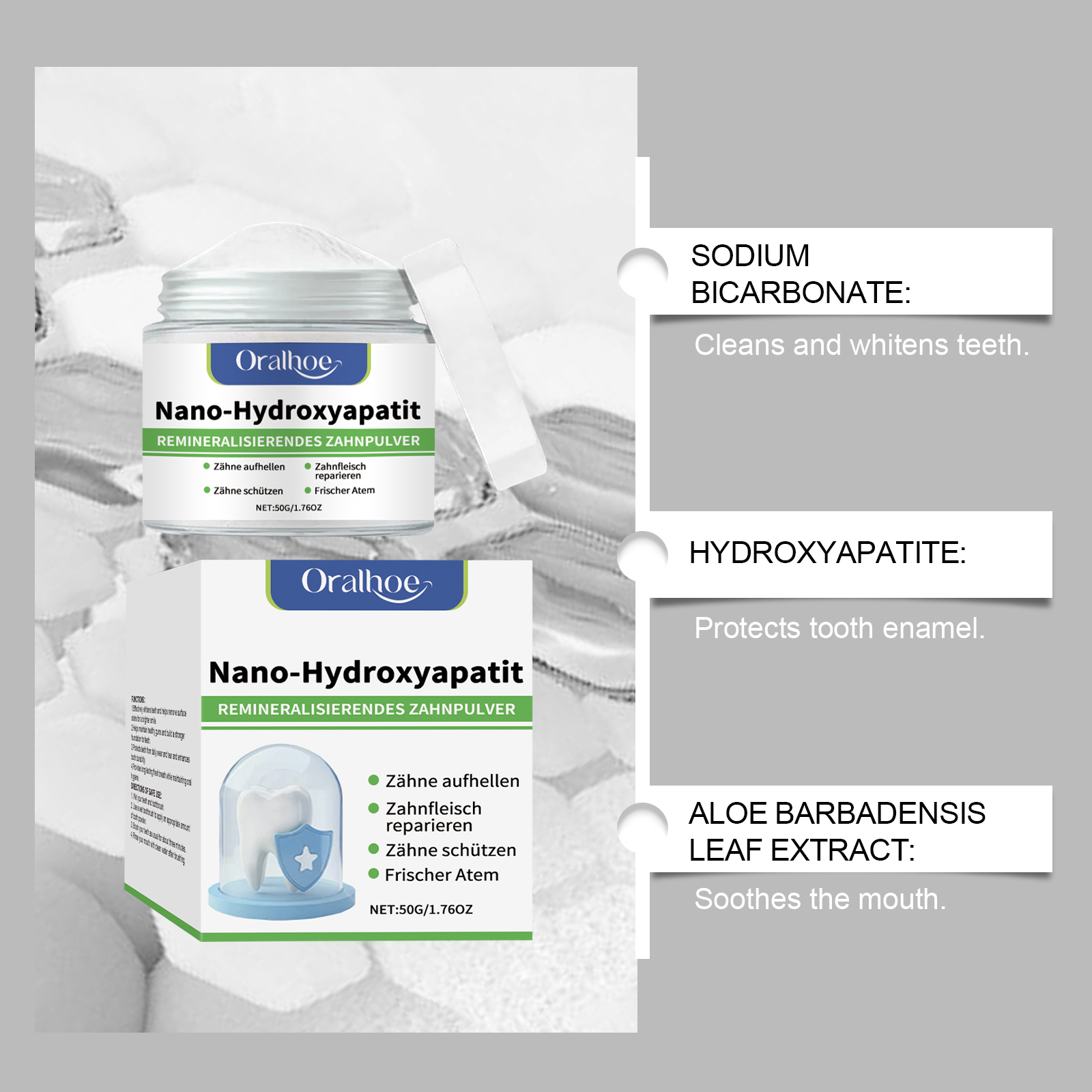 Hydroxyapatite Dental Powder E – обзор и цена Teeth Whitening Xylitol