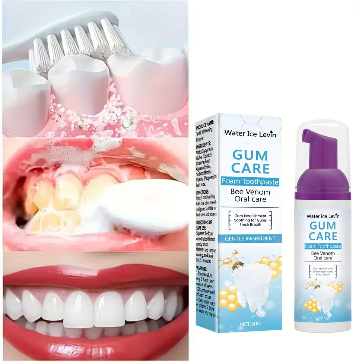 Water Ice Levin Gum Care Foam  – обзор и цена Teeth Whitening Xylitol