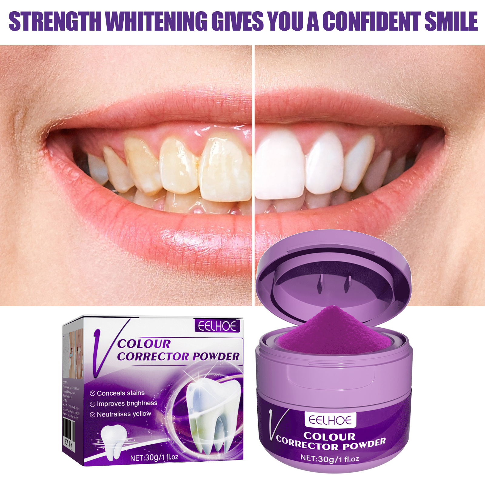 Teeth Whitening Purple Powder  – обзор и цена Teeth Whitening Ingredients