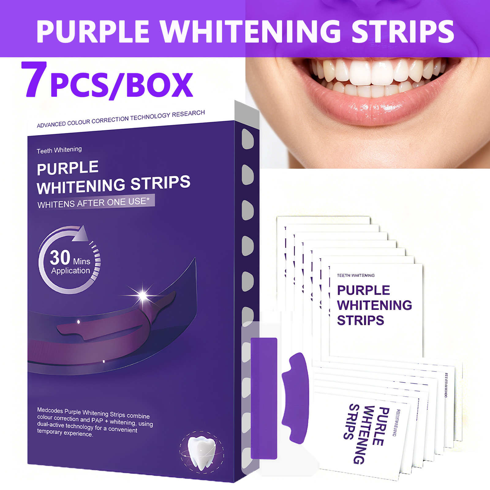 Purple Teeth Whitening Strips  – обзор и цена Teeth Whitening Strips Crest