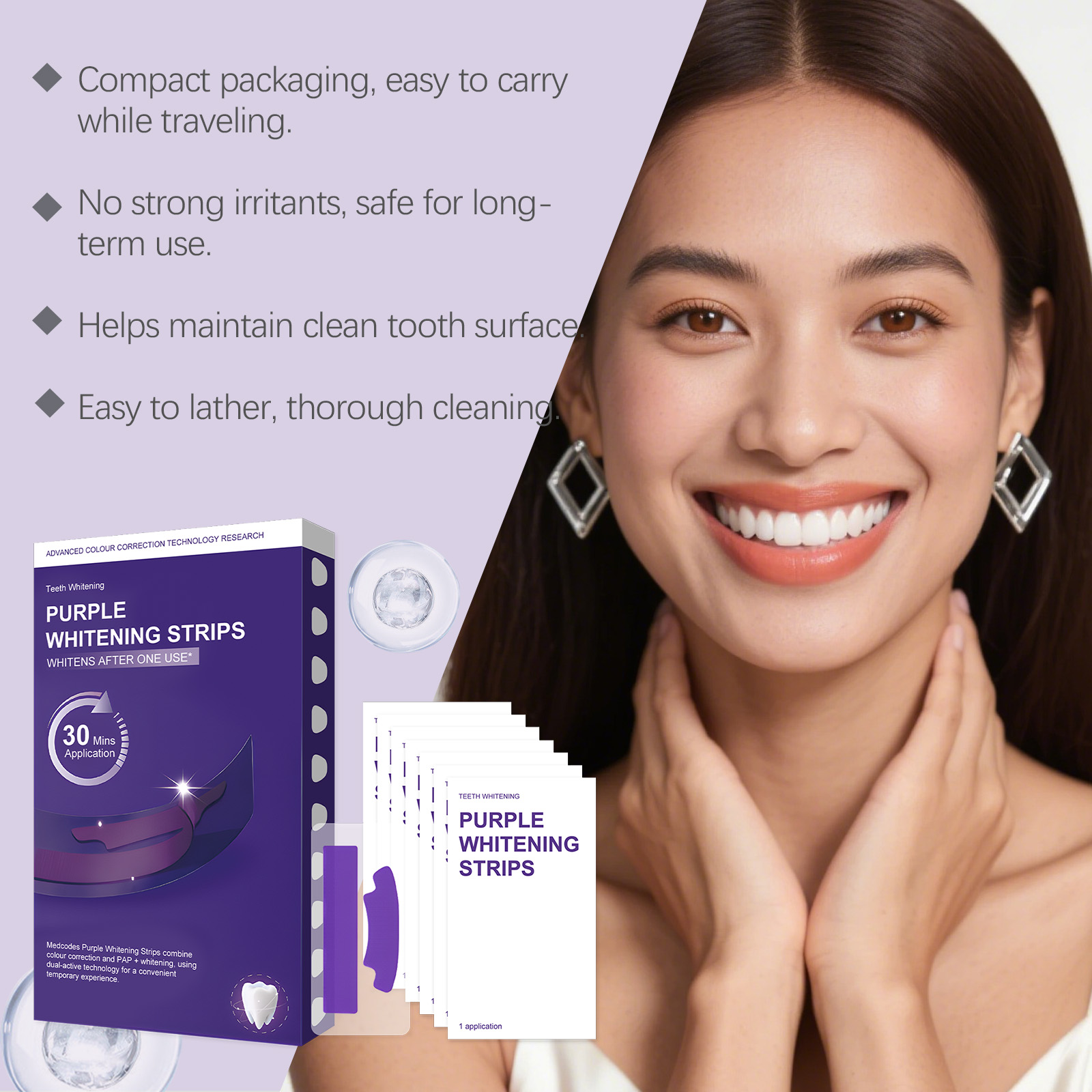 Purple Teeth Whitening Strips  – обзор и цена Teeth Whitening Strips Crest