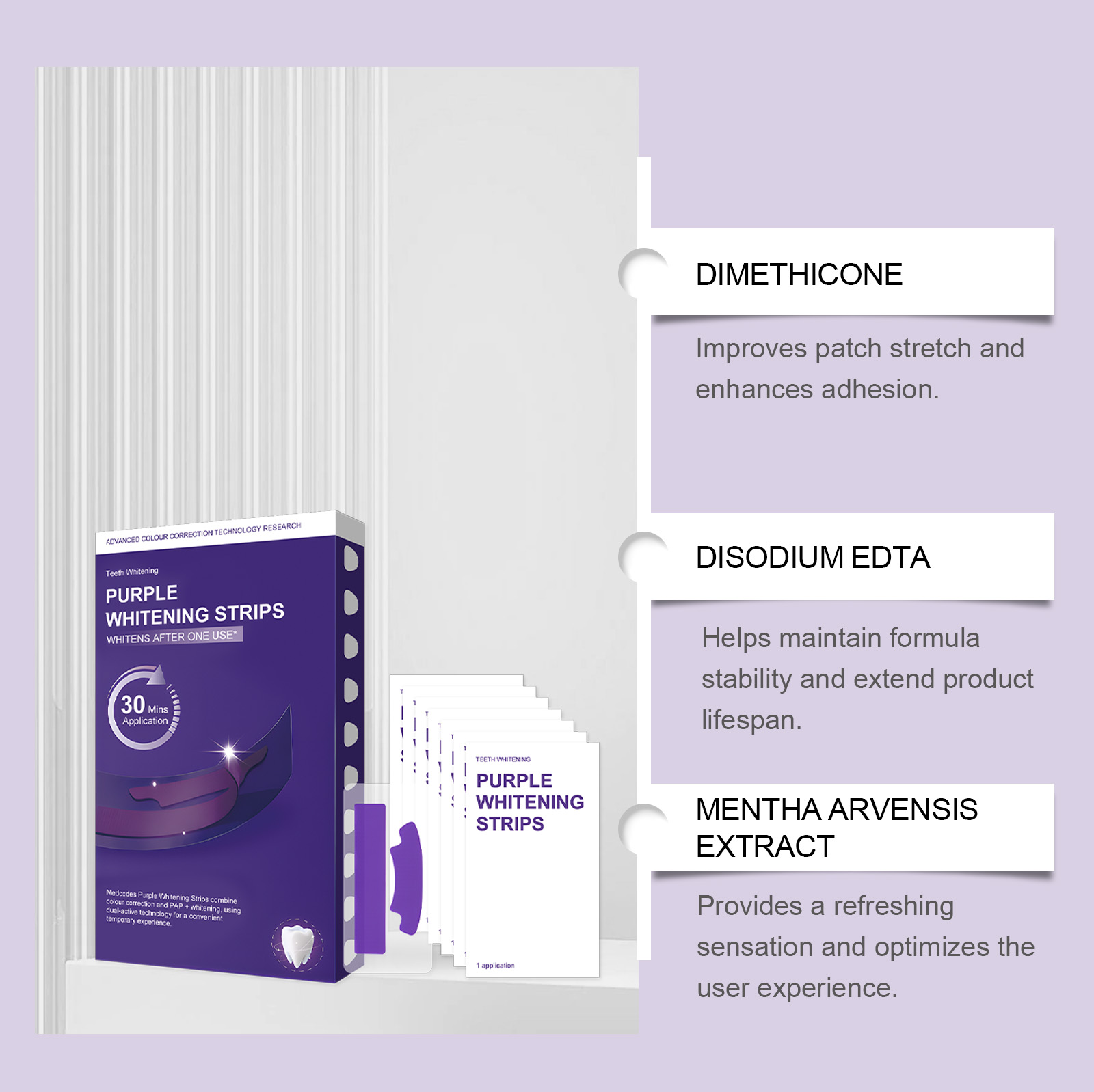Purple Teeth Whitening Strips  – обзор и цена Teeth Whitening Strips Crest